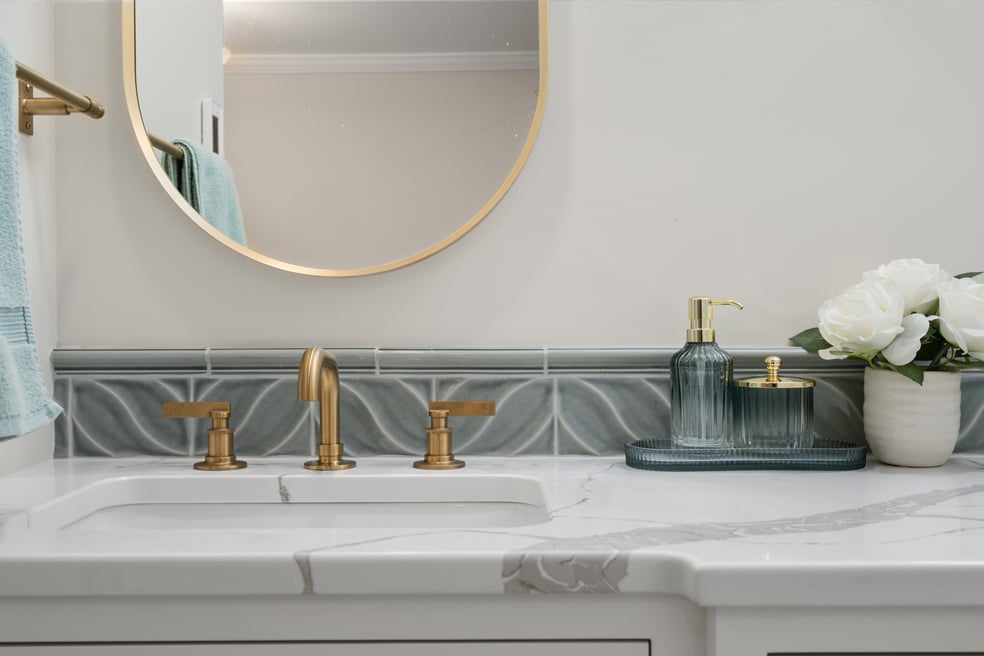 shaker heights primary bathroom remodel brass finishes shaker heights primary bathroom remodel brass finishes