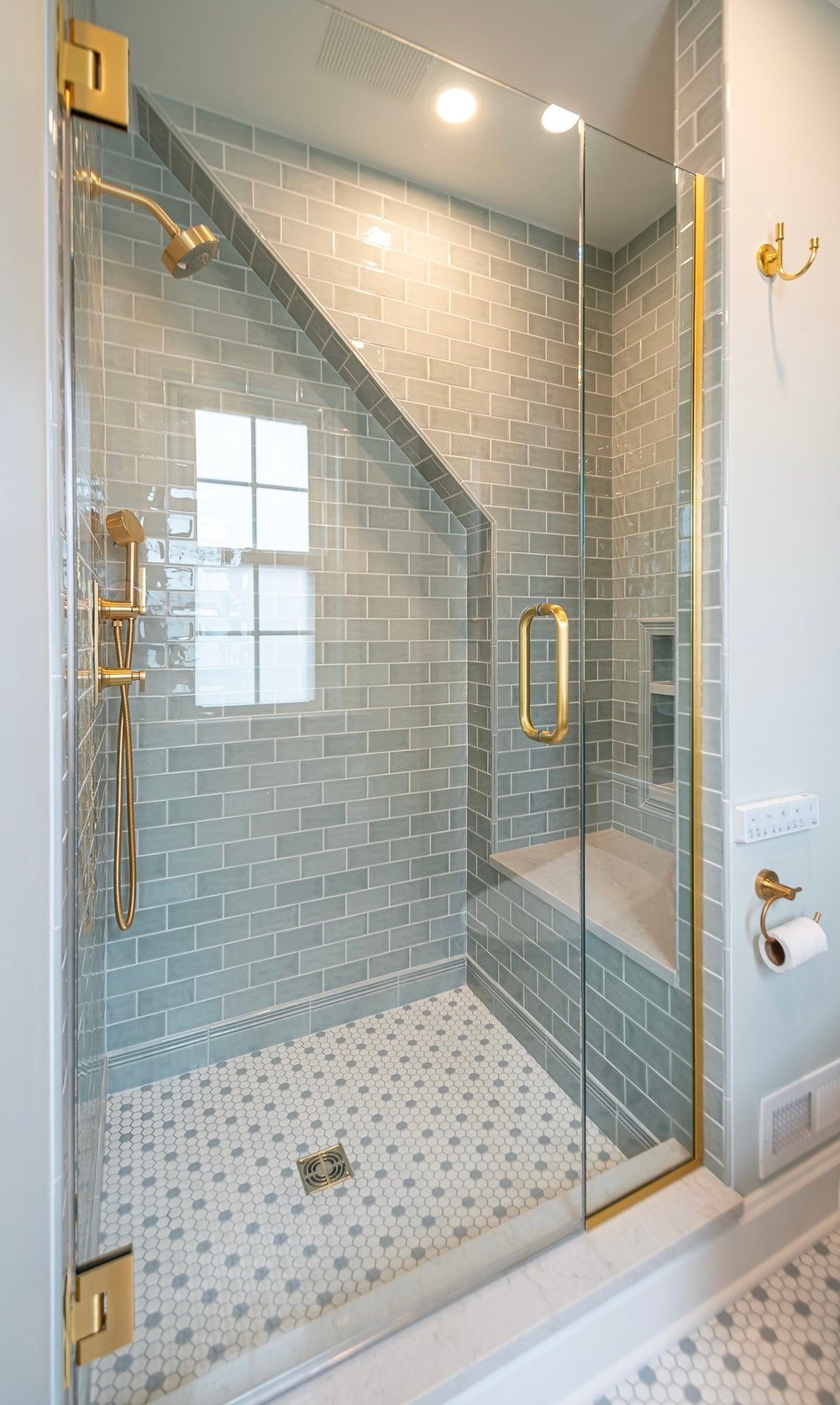 transitional master bathroom remodel in shaker heights ohio
